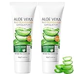 2PCS Aloe Vera Exfoliating Gel - Gentle Face Scrub with Silky Peeling, Aloe Vera - Infused Exfoliator for Overall Skin Smoothness