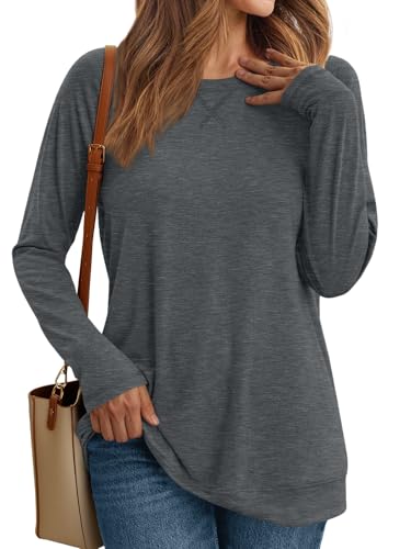 Image of AUTOMET Womens Long Sleeve Crewneck Shirts Fall Tops