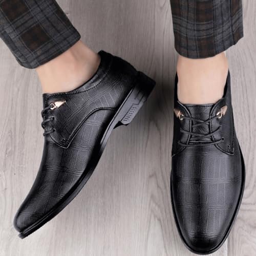 Dress Oxford Formal Shoes for Mens Lace-up Patent Leather Cap Toe Design Rubber Sole Slip Prom Comfort Orthopedic2