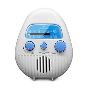 Radio Music Player AM/FM Bathroom Radio Waterproof Shower Radios Wireless Mini Portable Waterproof Battery Operated Shower Radio Speaker for Home, Beach, Bathroom, Outdoor