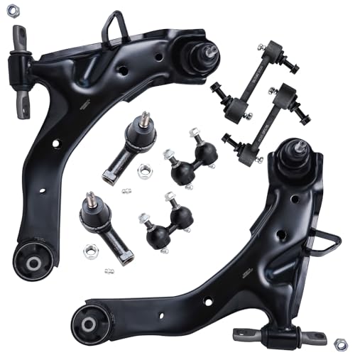 Image of Detroit Axle - 8pc Front Lower Control Arm w /Ball Joints, Outer Tie Rods & Front Rear Sway Bars Replacement for 2001 2002 2003 2004 2005 2006 Hyundai Elantra
