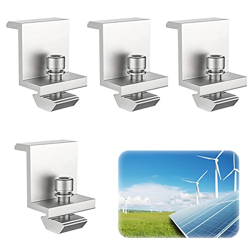 4 Stück Solarmodul Halterung, Solarmodul Halterung Endklemme Kit, Solarpanel Halterung, 30mm Z Halter Solarmodul, Dachhaken Photovoltaik für Solarmodule Solarpanel Cover