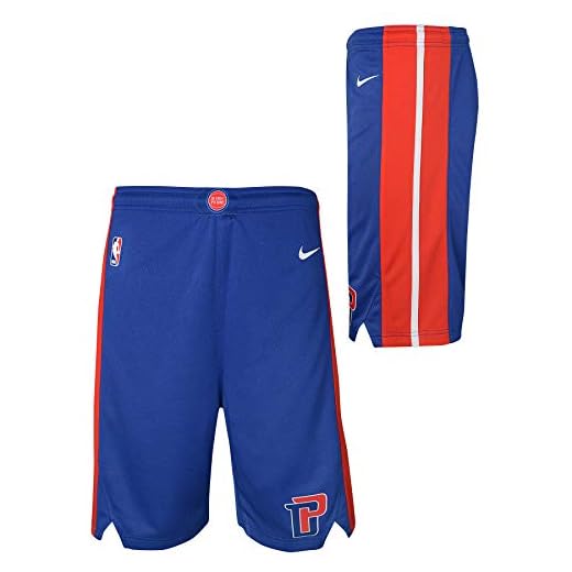 Outerstuff NBA Youth Boys (8-20) Swingman Icon Shorts, Detroit Pistons, Large (14-16)