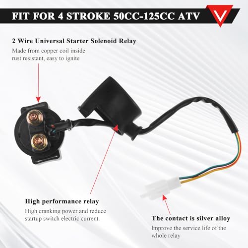 Image of PRO BAT 110cc ATV Electrical Wiring Harness Complete Assembly Kit Starter | for 50cc 70cc 90cc 110cc 125cc Chinese ATV Go Kart Taotao with Solenoid Relay Ignition Coil Stator Voltage Regulator CDI