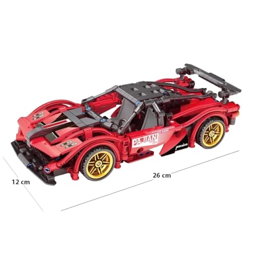 Image of Pull Back Racing Car Building Blocks Set for Kids & Adults, Sports Car Model Construction Toy Kit, STEM Learning Educational Building Toy, DIY Assemble Racing Vehicle Gift for Boys & Girls