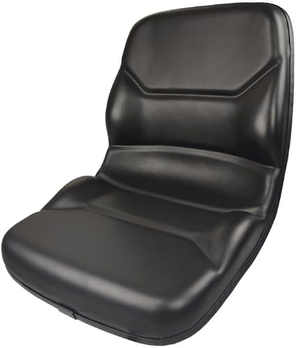 Universal Lawn Mower Seat; Zero Turn Mower Seat; 20.5"" H; Compatible with AGCO, Cub Cadet, Walker; multiple bolt-hole configs; Black Vinyl; SU-108000BK