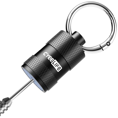 CyeeLife Pierres à aiguiser pour Pointes de fléchettes de Dart, Aiguiseur de Darts, Porte-clés Pierre à aiguiser pour fléchettes, Accessoires pour Darts (Noir)