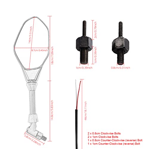 Motorcycle Side Mirror For Street Bike, Motor Bike Rear View Mirror With Led Turn Signal Light For V-Star Xvs 650 950 1100 (B) #TOP3