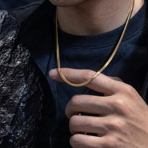 Image of Salty Alpha Anti Tarnish Neck Chain for Men | Stylish Necklace | Jewellery Accessories for Boys | Minimal Jewelry | Gifts for Boyfriend & Husband | Gift for Diwali, Christmas, Marriage, Birthday
