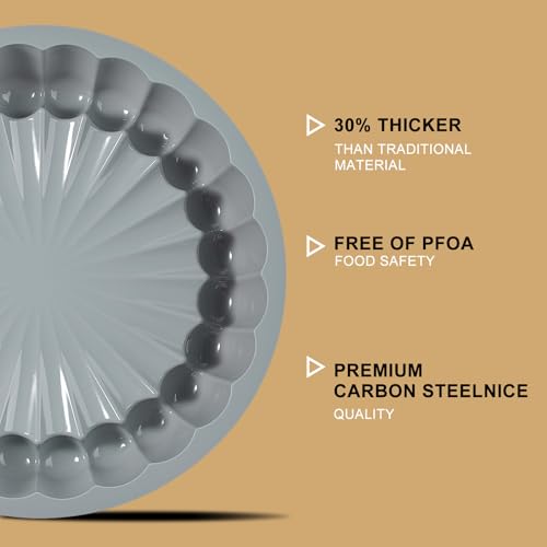 FunSiltasy 10 Inch Silicone Cake With 8 Inch Pan Set (2 Pack) - Nonstick Baking Mold for Pound Cake, Jello, Bread & Brownies, Dishwasher Safe, Grey by FunSiltasy - Used condition - Image 2
