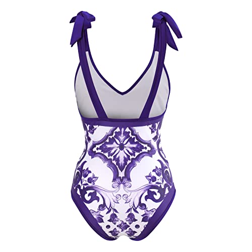 Women One Piece Swimsuit with Cover up Set High Waisted Beach Wrap Skirt Two Piece Bathing Suit4