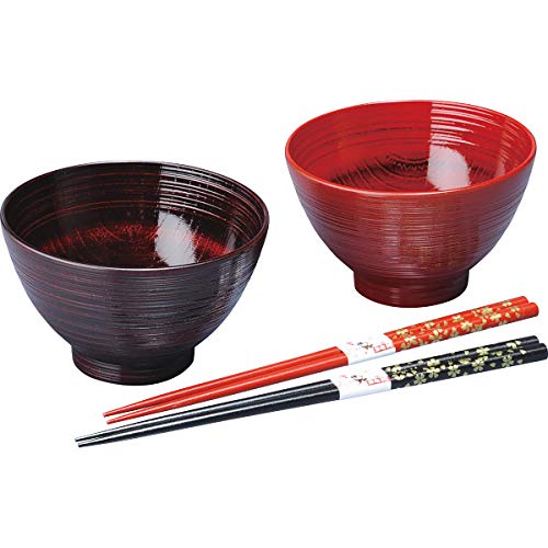 Amazon.co.jp: 中西工芸(Nakanishi-kougei) 紀州塗 レンジ汁椀ペア 曙