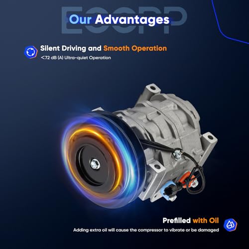 Image of ECCPP A /C Compressor with Clutch 2005-2010 Fit for Hino 238 258 268 338 7.7L AC Compressor