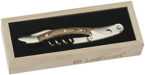 Legnoart Stainless Steel Mini Ghemme Sommelier Corkscrew with Beechwood Handle, Brown