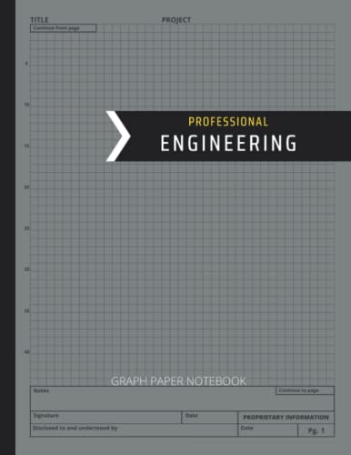 Professional Engineering Notebook: Engineering Students Graph Paper Notebook 8.5 x 11 Quad-Ruled 5x5