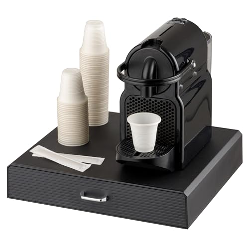 Baroni Home Cassetto porta cialde caffè, Organizer Porta Capsule Universale, capacità 30 capsule, Design Compatto in Plastica Resistente, 1 Cassetto, 34X6X34 cm, Nero