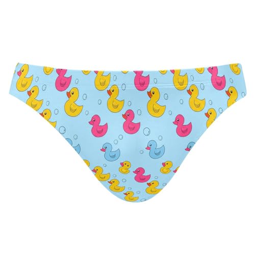 Mens Swim Briefs Cute Yellow Rubber Duck Swimwear Bikini Swimsuit XL B0404260