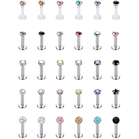 Adramata 30pcs 18G Labio Studs Cover