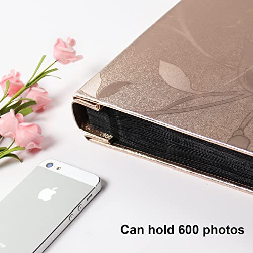image for Vienrose Photo Album 4x6 600 Pockets Large Picture Book PU Leather Cov