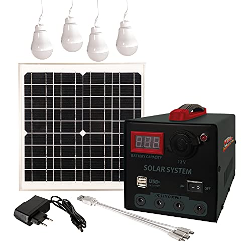 Mauk Solar Power Pack Station | Camping Komplettset mit Ladeadapter | MSP- 15W, 2361, Schwarz