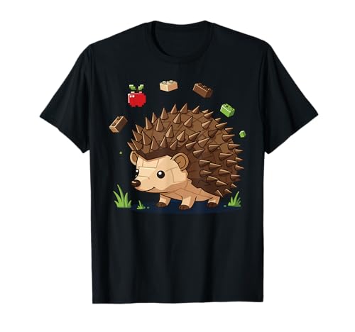 Cute Hedgehog Made from Bricks with Forest Details Camiseta