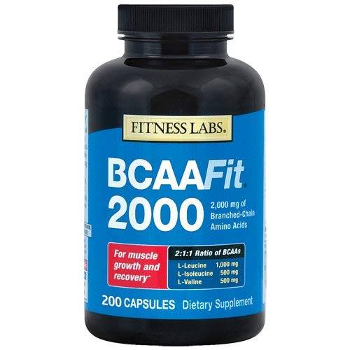 Fitness Labs BCAA Fit 2000 - Branched Chain Amino Acids for Muscle Growth and Recovery* (200 Capsules)
