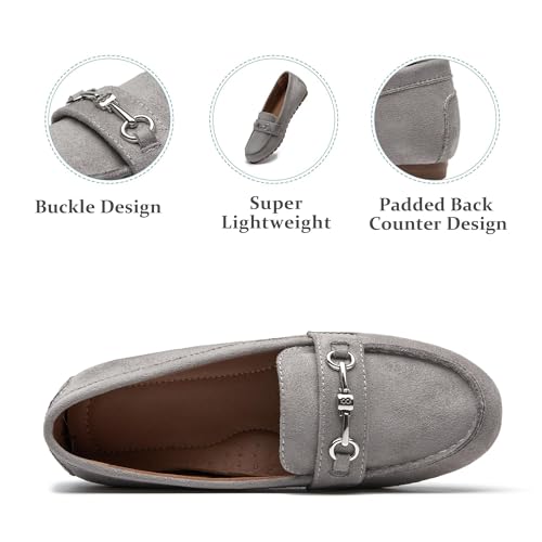 Image of BGSTGUDS Women's Wide Loafers Shoes Cute Dressy Shoes Ladies Comfort Slip Ons Work Shoes