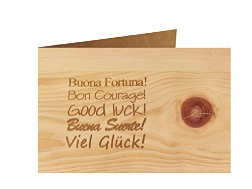 Carte de vœux en bois - Viel Glück - 100% fait main dans Autriche - Carte postale - Carte de vœux Carte de vœux - Carte pliée Cover