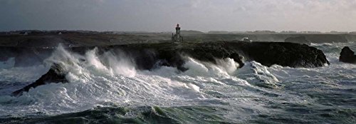 Phare des Poulains Jean Guichard tableau panoramique 49x142 cm pour mur vide