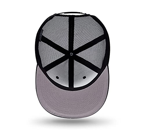 Image of Quanhaigou Purple Galaxy Snapback Hat Unisex Trucker Hat Hip Hop Plaid Flat Bill Brim Adjustable Baseball Cap