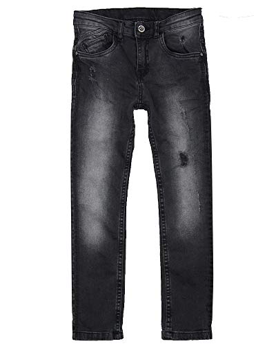 Junior Boy's Black Denim Pants in Distressed Look, Sizes 8-16