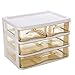 Produktbild CuteLife Schmuckkästchen Teile auf: 2/3/4 Schichten Desktop-Make-up Organizer Schubladen aus Kunststoff Kosmetik-Box Schmuck-Behälter-Speicher-Fall (Farbe : Kaffee, Größe : 3 Layers)
