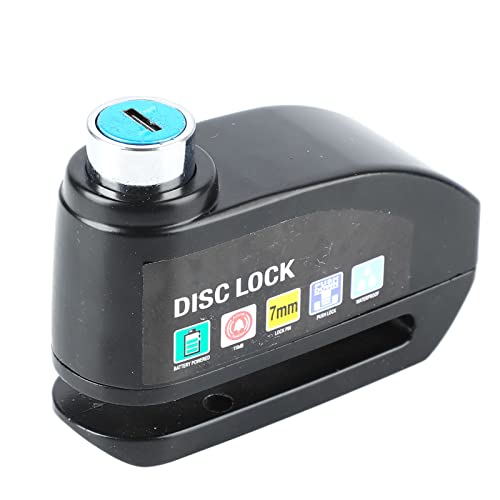 Bicycle Alarm Disc Lock High Strength Aluminum Alloy Anti Theft Security Disc Brake Lock for Mountain Bike Electric Vehicles Black 9x7x3cm