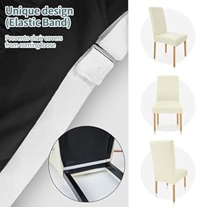 Bloss Dining Chair Covers Set of 4, Christmas Chair Covers, Washable Chair Covers for Dining Chairs High Stretch Chair Slipcovers for Dining Room Chairs Protector (Cream) Bloss Dining Chair Covers Set of 4 Christmas Chair Covers Washable Chair Covers for Dining Chairs High Stretch Chair Slipcovers for Dining Room Chairs Protector Cream