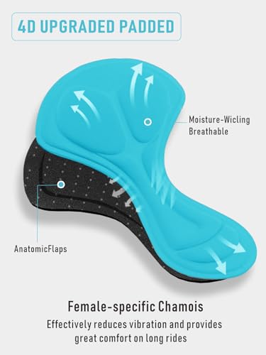 qualidyne Feminino Roupa Íntima Para Ciclismo 4D Acolchoada, Shorts Para Bicicleta, Bermudas Para Mo
