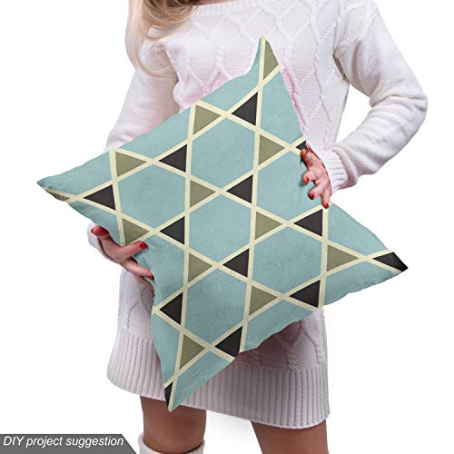 Image of Lunarable Orient Fabric by The Yard, Hexagons Little Triangles Geometric Tile Pattern Star Shapes, Decorative Fabric for Upholstery and Home Accents, 2 Yards, Green