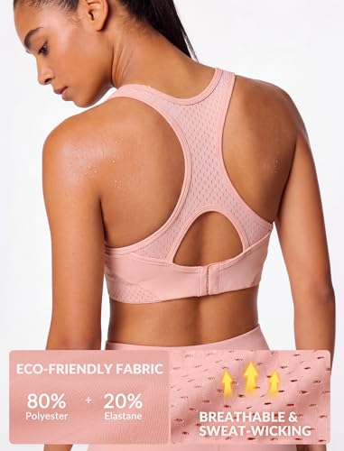 Image of Yvette Sports Bras for Women High Impact Support Racerback Sports Bra Plus Size No Underwire for Running Workout