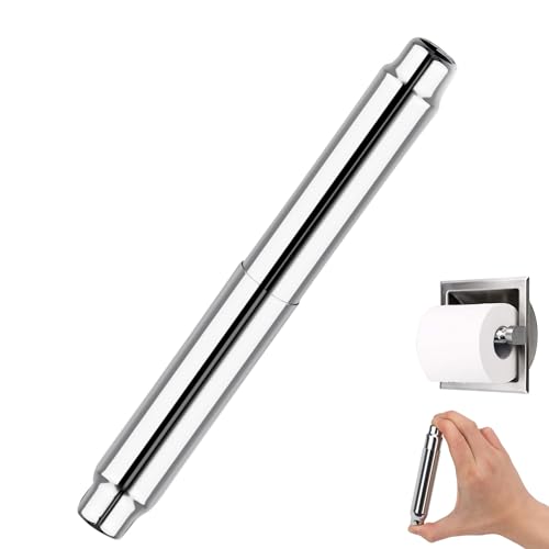 Toilet Paper Holder Roller Replacement, Stainless Steel Toilet Paper Roller Spring Loaded Toilet Paper Holder Replacement Rod, Chrome
