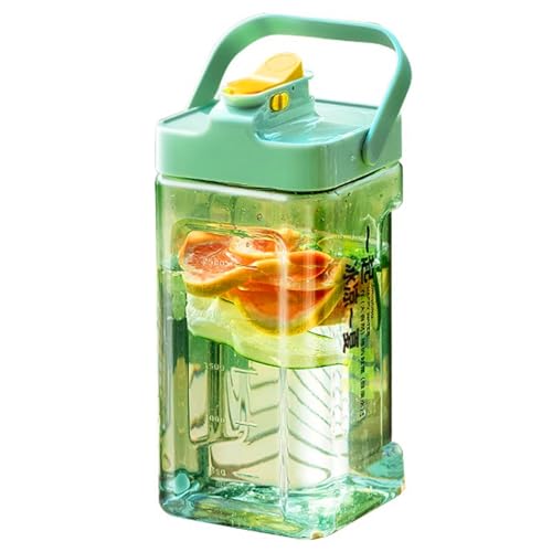 GeRRiT 123fl oz cold water bottle, clear plastic kettle with lid, refrigerator kettle, BPA-free, shatters resistant, perfect for iced tea, Sangria, lemonade, juice, milk, etc (light green), neutral