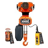 Prowinch 2000 lb (1 Ton) 1-Speed Electric Chain Hoist with Power Trolley, 115/230V Dual Voltage, 20 ft G100 Grade Chain, UL Certified, Wireless Remote Control, Lifting in Industrial Applications