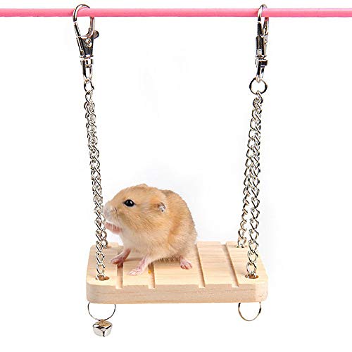 ハムスターおもちゃ ハムスターかじり木 ハムスター ブランコ ハンモック 木製 家運動玩具小さな動物遊び場 おもちゃ ペット用品