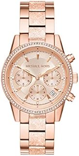 Michael Kors Damenuhr Ritz, QuarzChronographenwerk, 37mm RoségoldEdelstahlgehäuse mit Edelstahlarmband, MK6598