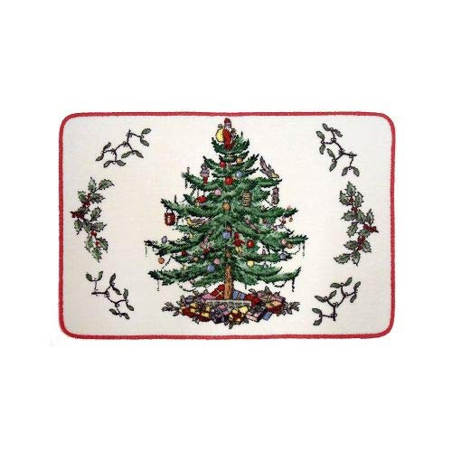 Avanti Linens - Badezimmerteppich, Urlaubs-Badezimmerdekoration, Weihnachtsdekoration, Badematte (Spode Christmas Tree Red Collection) Cover