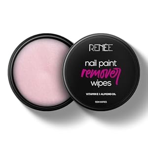 RENEE Nail Paint Remover Wipes, Easy & Hassle Free Nail Polish Removal, Keeps Nails Moisturized & Nourished, Acetone Free, Travel Friendly, Enriched With Vitamin E, Almond Oil & Glycerin, 50 Wipes