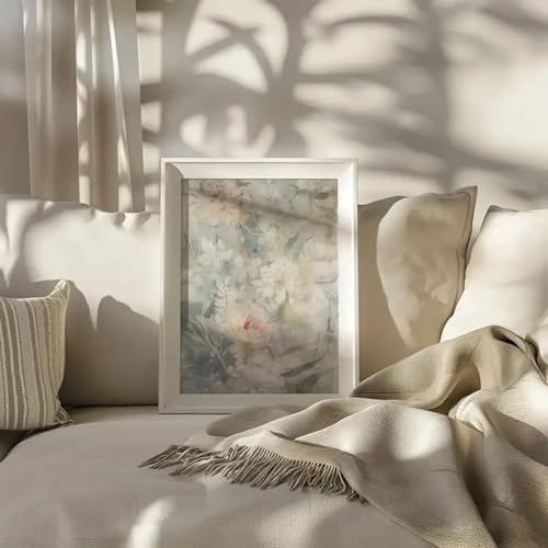 Peintures amour fleurs et cygnes impressions sur toile 20x35 cm