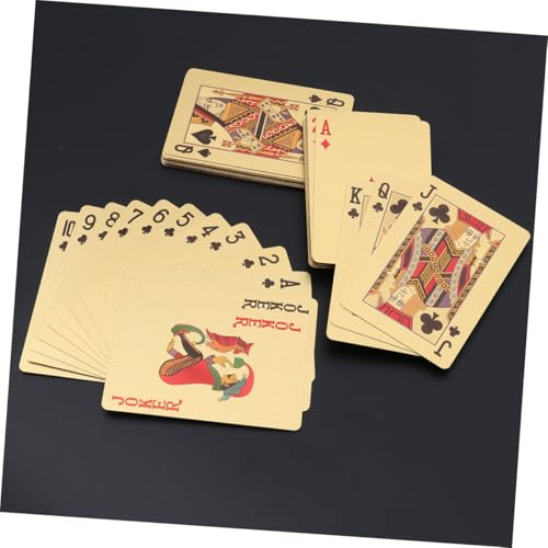 GALPADA Pokerkarten aus Kunststoff Goldfarben Flexibles Spielkartendeck für Reisen und Pokerpartys – Bild 6