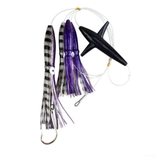 Leurre de pêche à la traîne en plumes avec calamar...