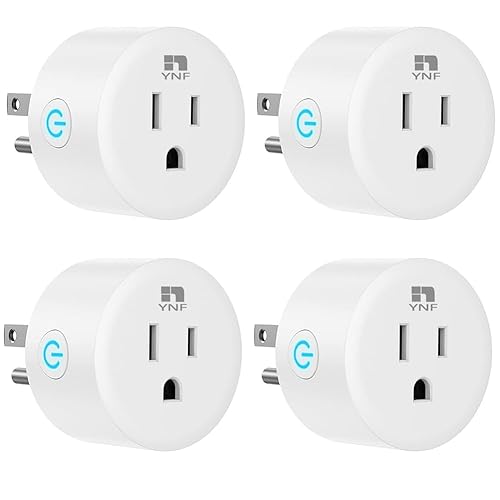YNF Enchufe inteligente, funciona con Alexa, fácil de configurar con un comando de voz, control de voz, control remoto, temporizador, programador y