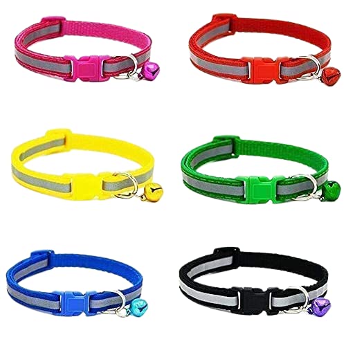 KittuPet Reflective Safe Pets Collar With Bells Adjustable Length Puppy Collar Reflected Sot Nylon Collar For Puppy And Cat (10 Mm, Color May Very 1 Pcs Pack) - Black, Green, Orange, Purple, Red (B0BPYFHB99) Amazon Price History, Amazon Price Tracker