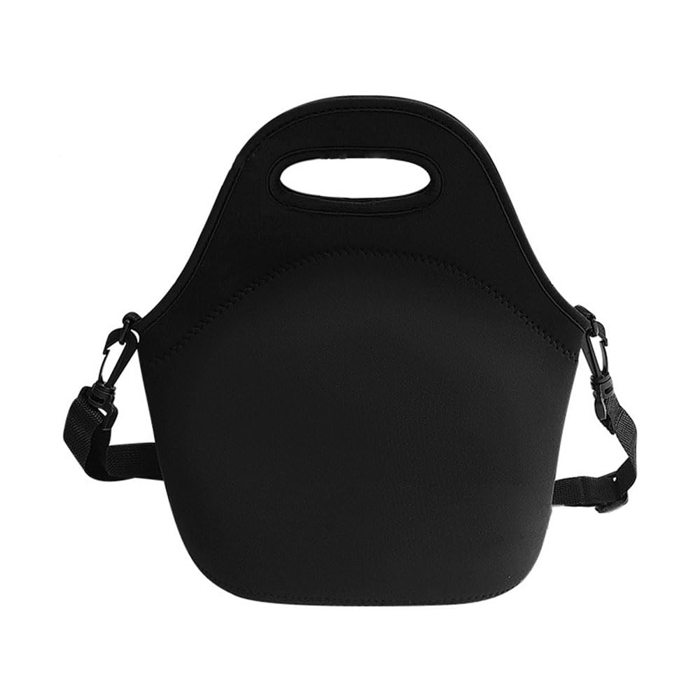 – Carry Lunch Bag, Insulated Lunch Box Thick and Reusable Thermal Lunch Tote Bag Neoprene Lunchbags with Zipper for Adults Kids(Black)